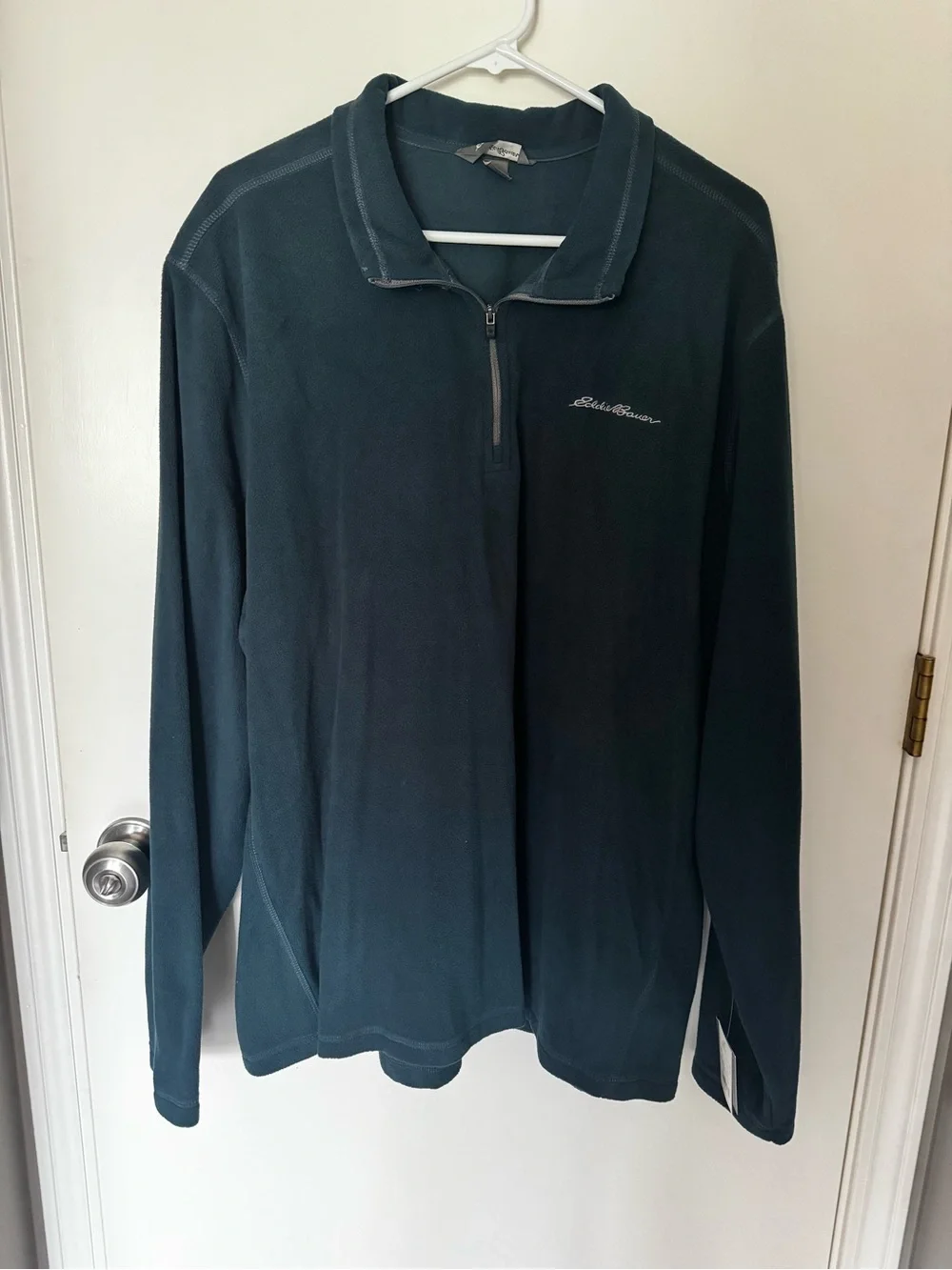 NWT Eddie Bauer Men's Green/Blue Quarter-Zip Sweater XXL